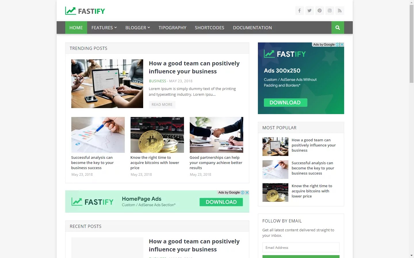200+ Professional Blogger Templates - Amp, SEO Friendly, Responsive, and Fast Loading Template in 2022 Fastify - Responsive Blogger Template