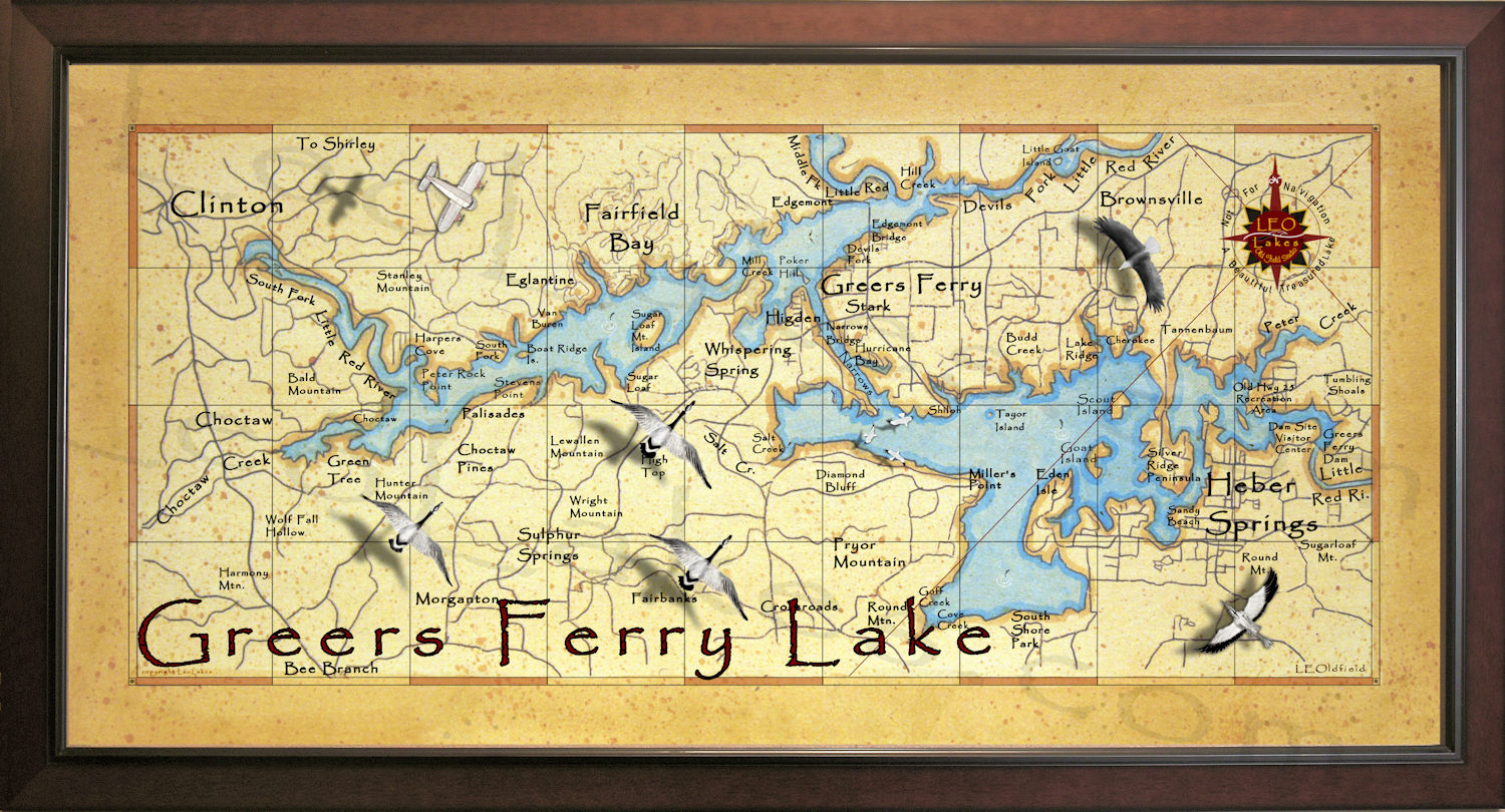 Leo Lakes Greers Ferry Lake Map