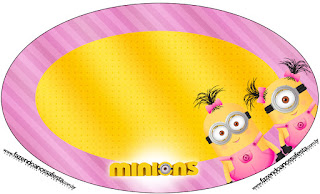Minions Chicas: Etiquetas para Candy Bar para Imprimir Gratis. Toppers o Etiquetas de Minions Chicaspara imprimir gratis.
