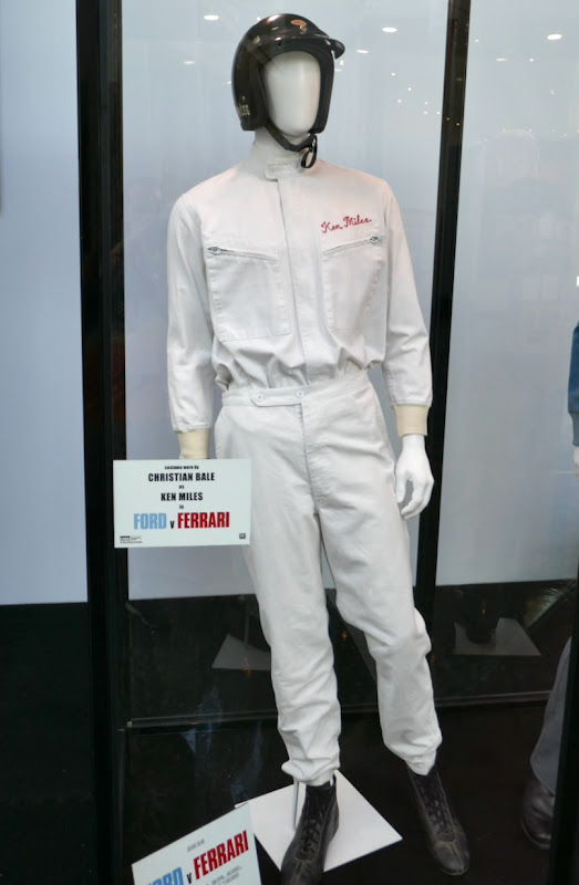 Christian Bale and Matt Damon Ford v Ferrari movie costumes on display