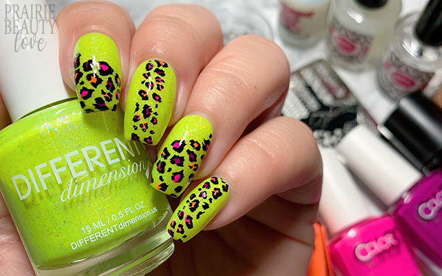 NAIL ART: 80s Neon Leopard Print Nails - Prairie Beauty