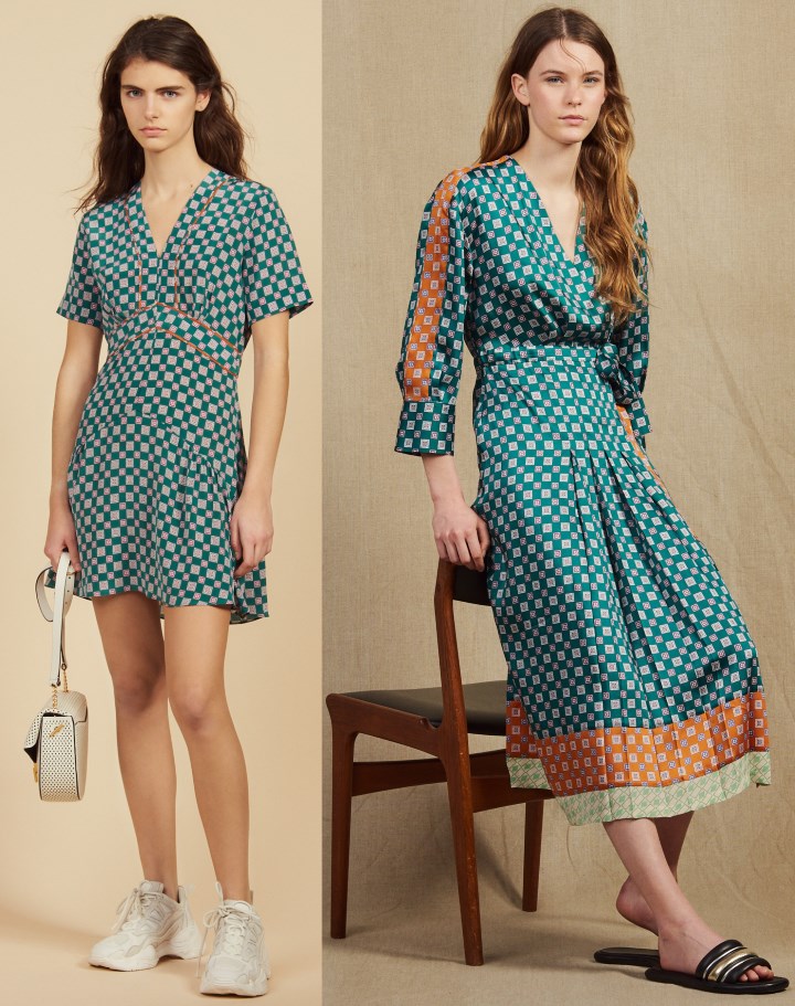 sandro printed flowing midi dress