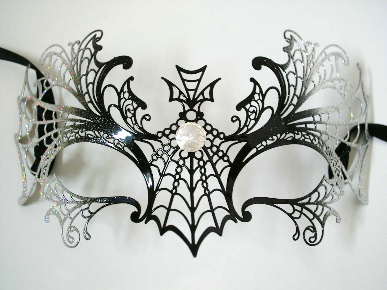 Ragnatela+Glitter+Venetian+filigree+metal+masquerade+mask