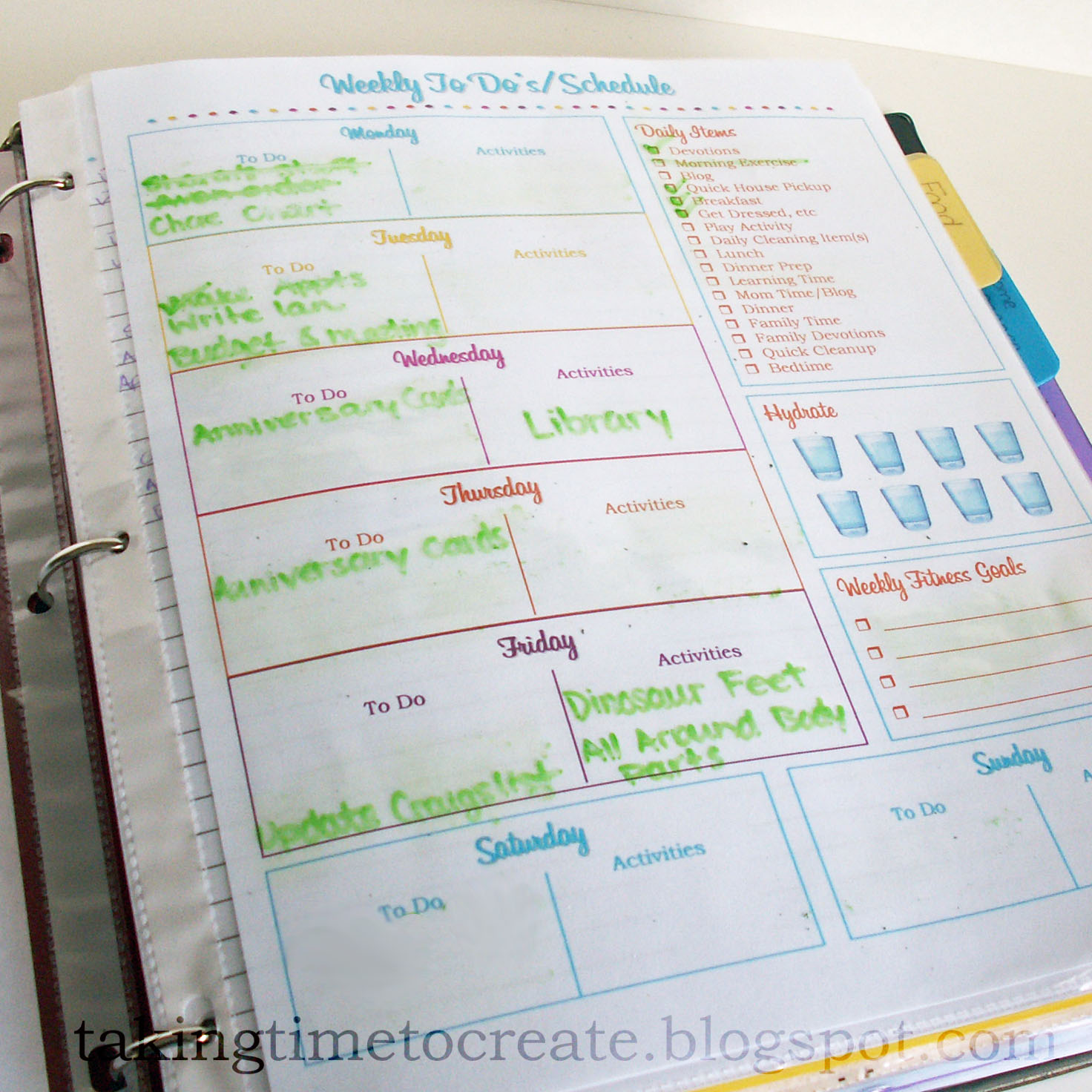 Taking Time To Create: The Household Binder {FREE Printables!} Part 1