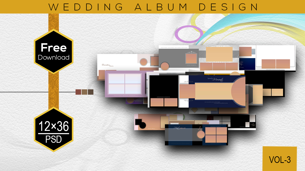 Download Free Download 12x36 Wedding Inner Psd Album Design Templates Vol 3 PSD Mockup Templates