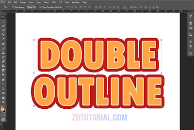 Tutorial Membuat Double Garis Outline di Photoshop (Garis Ganda) Tulisan