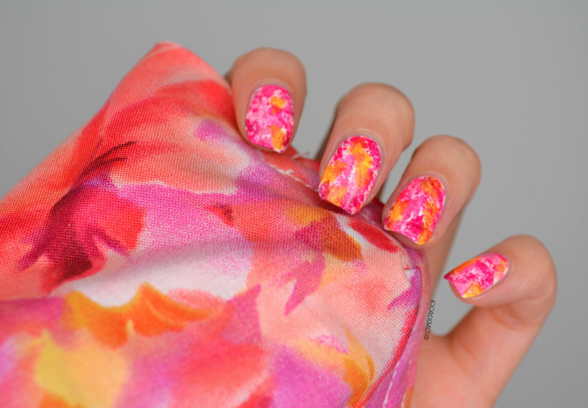 NAILS Watercolour Mask and Matching Nail Art Cosmetic Proof