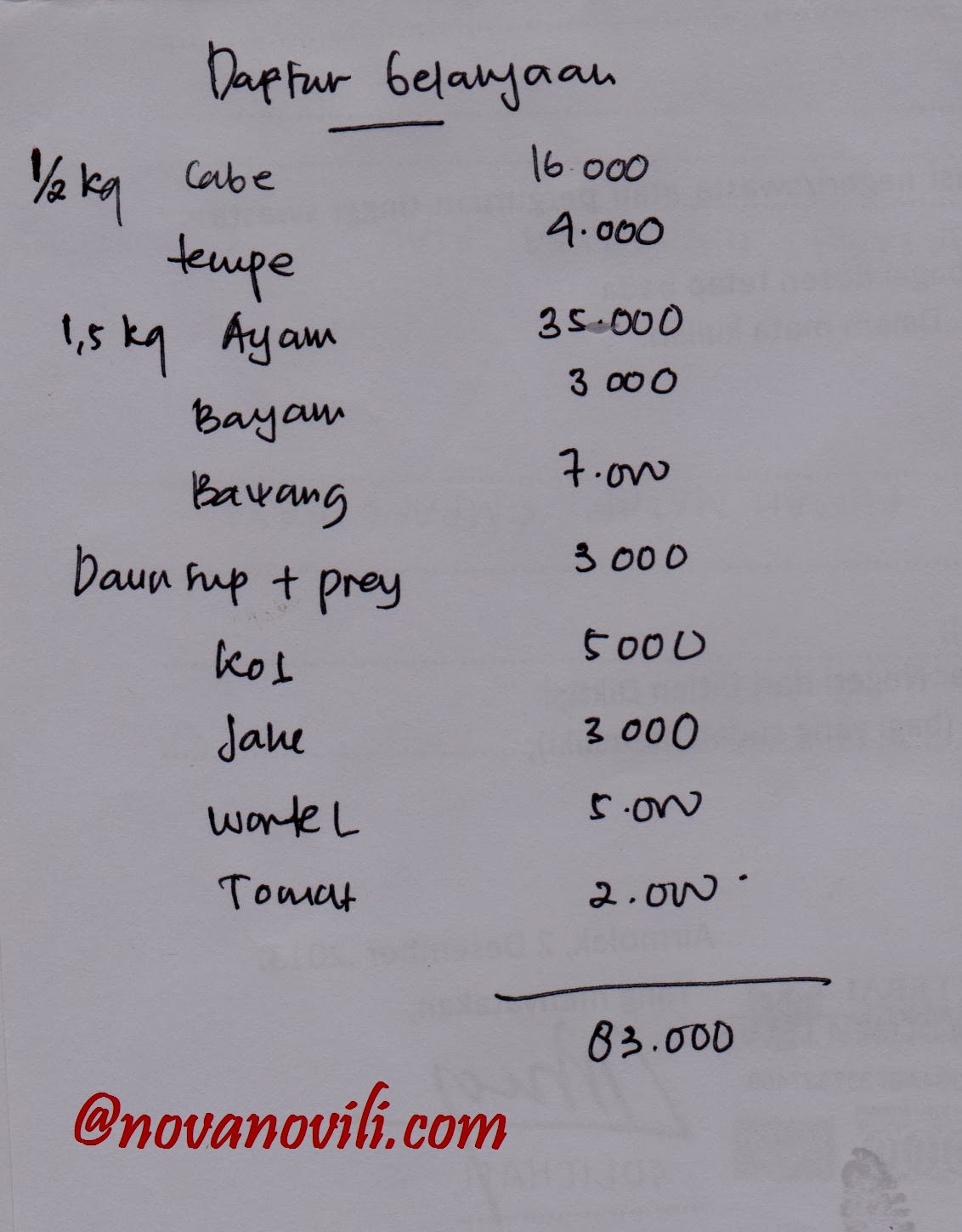 Irit Dengan Daftar Belanjaan Nashhah