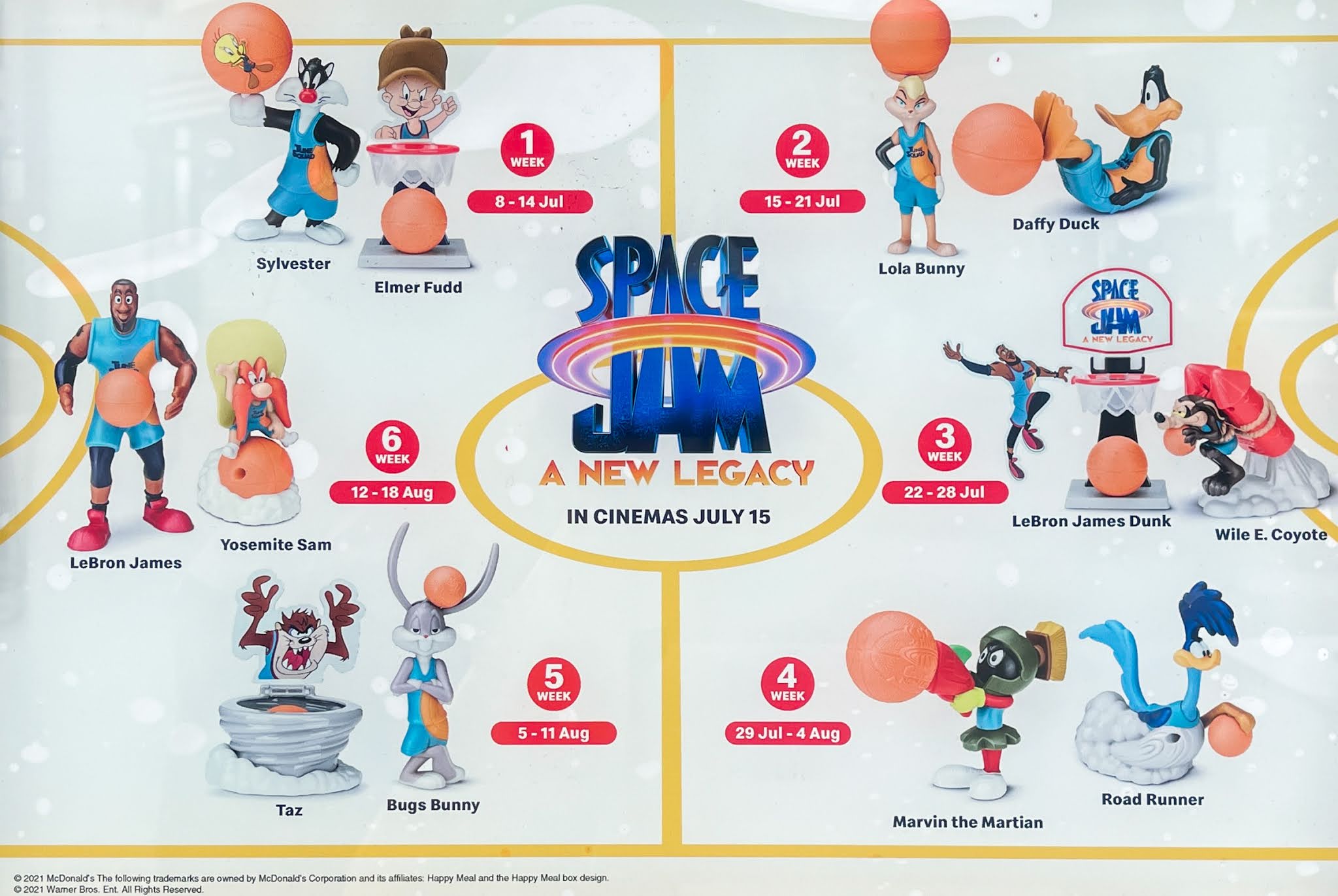 2021 McDONALD'S Warner Bros Space Jam New Legacy Lebron HAPPY MEAL TOYS Or Set 