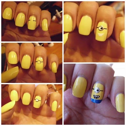 Manicura minions paso a paso
