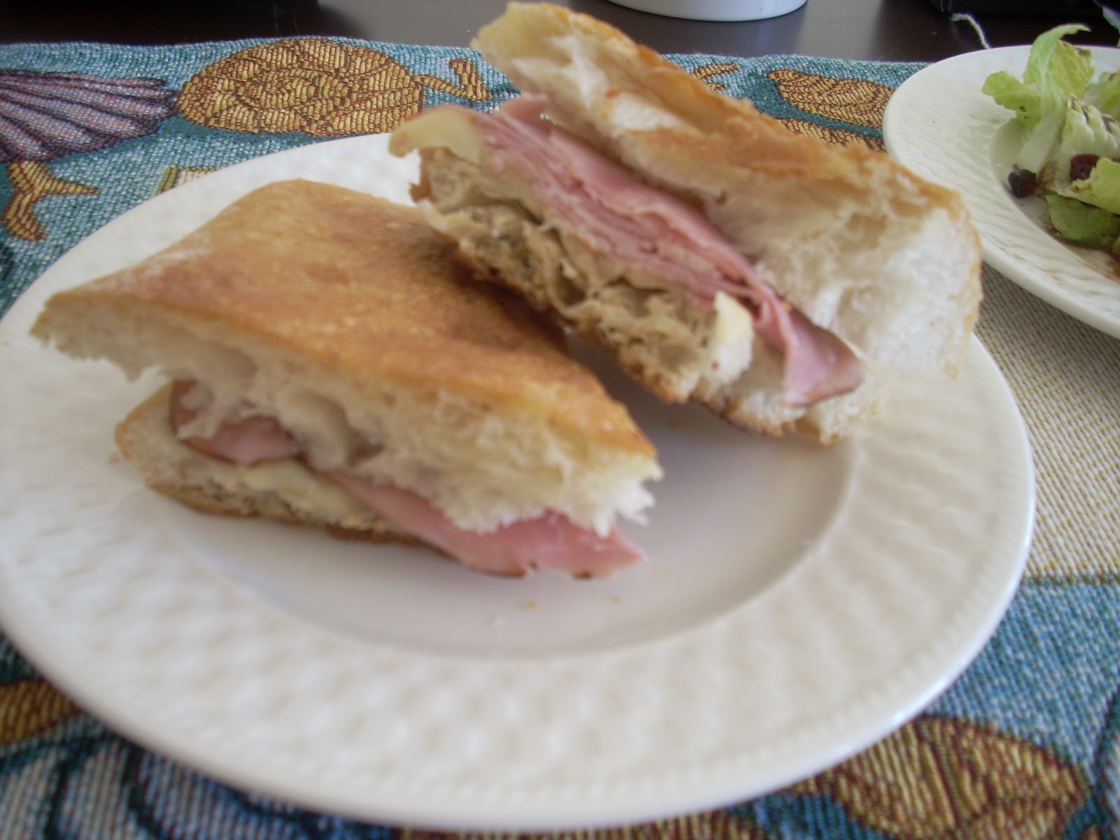 Tip Top Shape Ham and Muenster Cheese Panini with Thyme