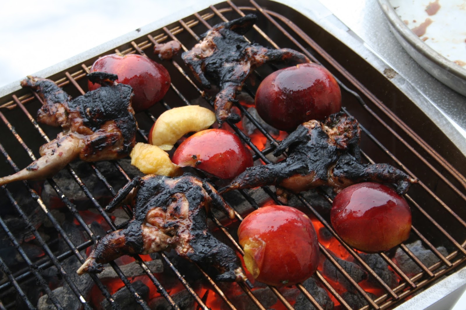 You have to cook it right Grilled Quail with Peaches