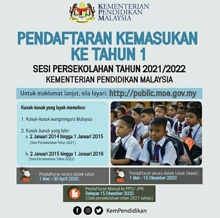 Daftar sekolah darjah 1