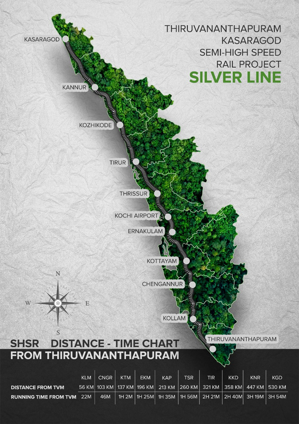 Thiruvananthapuram, Kerala, News, Kasaragod, State, Semi High Speed Rail corridor Silver Line gets State Cabinet nod