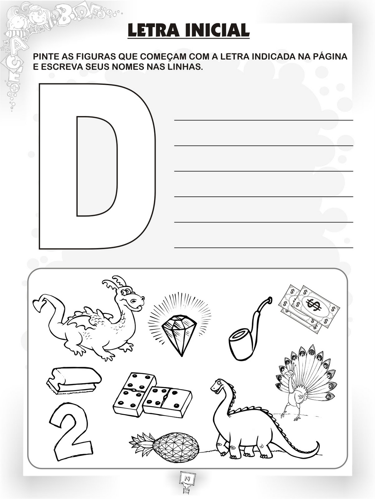 LETRA D ALFABETO EXERCÍCIOS ATIVIDADES ATIVIDADES E DESENHOS