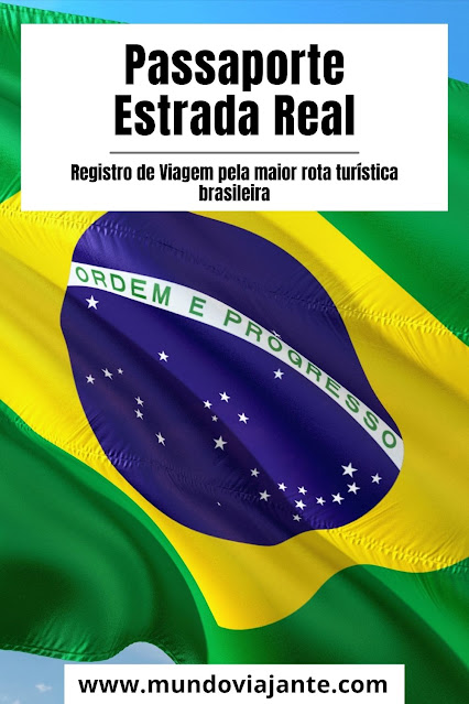 passaporte estrada real bandeira do brasil verde, amarela e branca