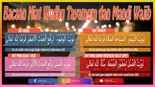 Latansa Bacaan Niat Wudhu Tayamum Dan Mandi Wajib