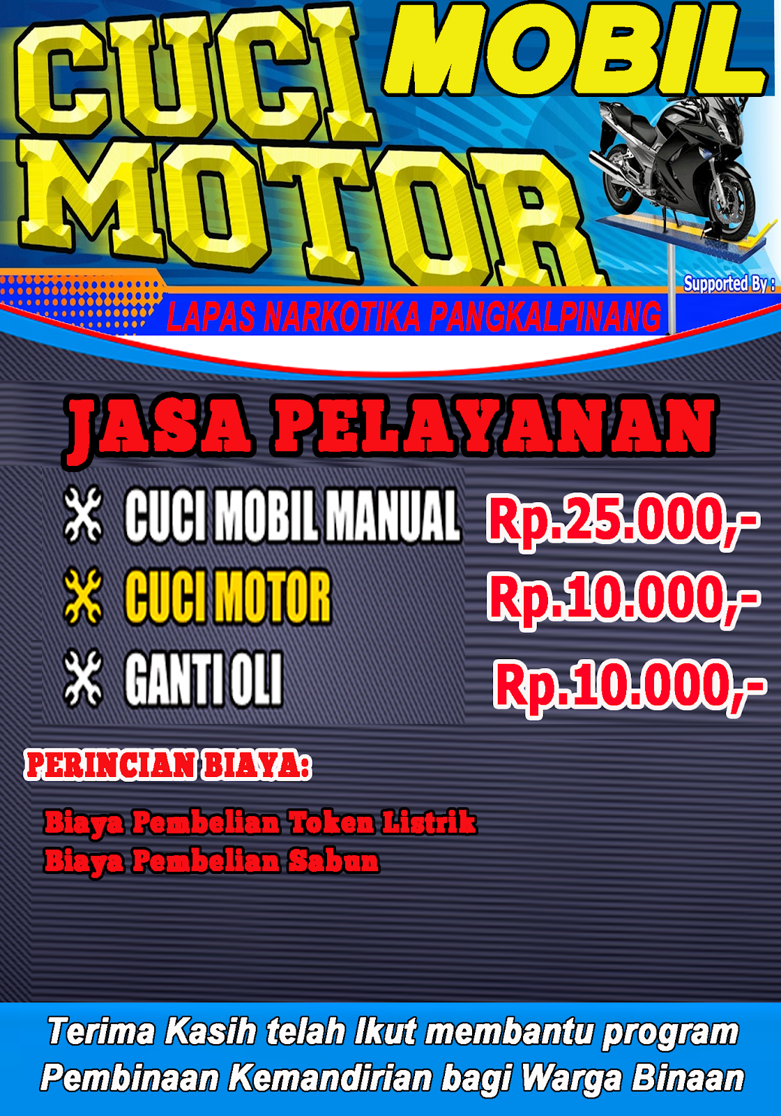 Spanduk Cucian Mobil Dan Motor