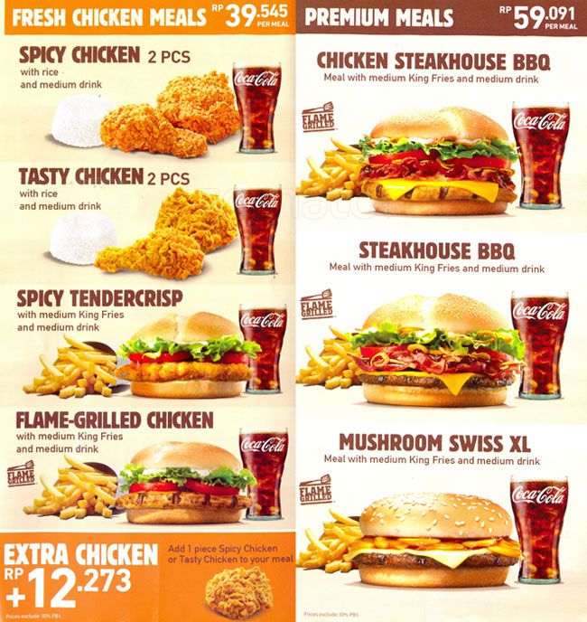 Harga Menu Burger King Indonesia Delivery Terbaru 2017