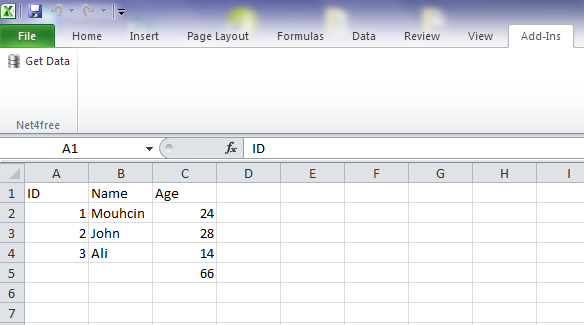 Tuto4free Excel Add in Cell Formula