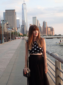 NY Fashion Blogs House Of Jeffers wearing a tulle skirt from Boohoo, Forever 21 crop top and a Henri Bendel Bag