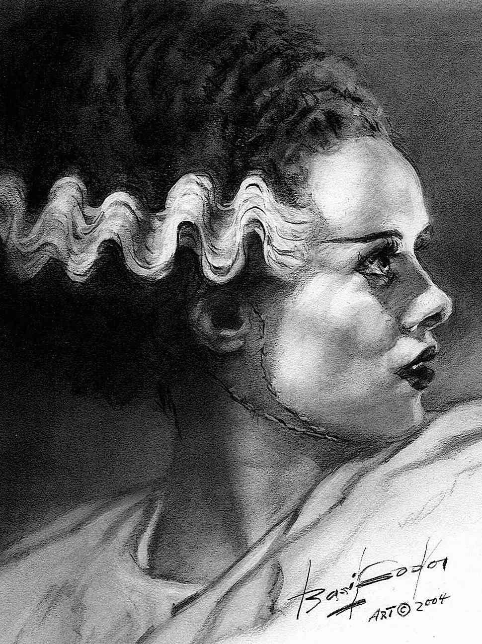 Basil Gogos illustration a Basil Gogos illustration of Elsa Lanchester as the Bride Of Frankenstein in 1935