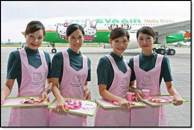 Hello Kitty airplane stewardesses
