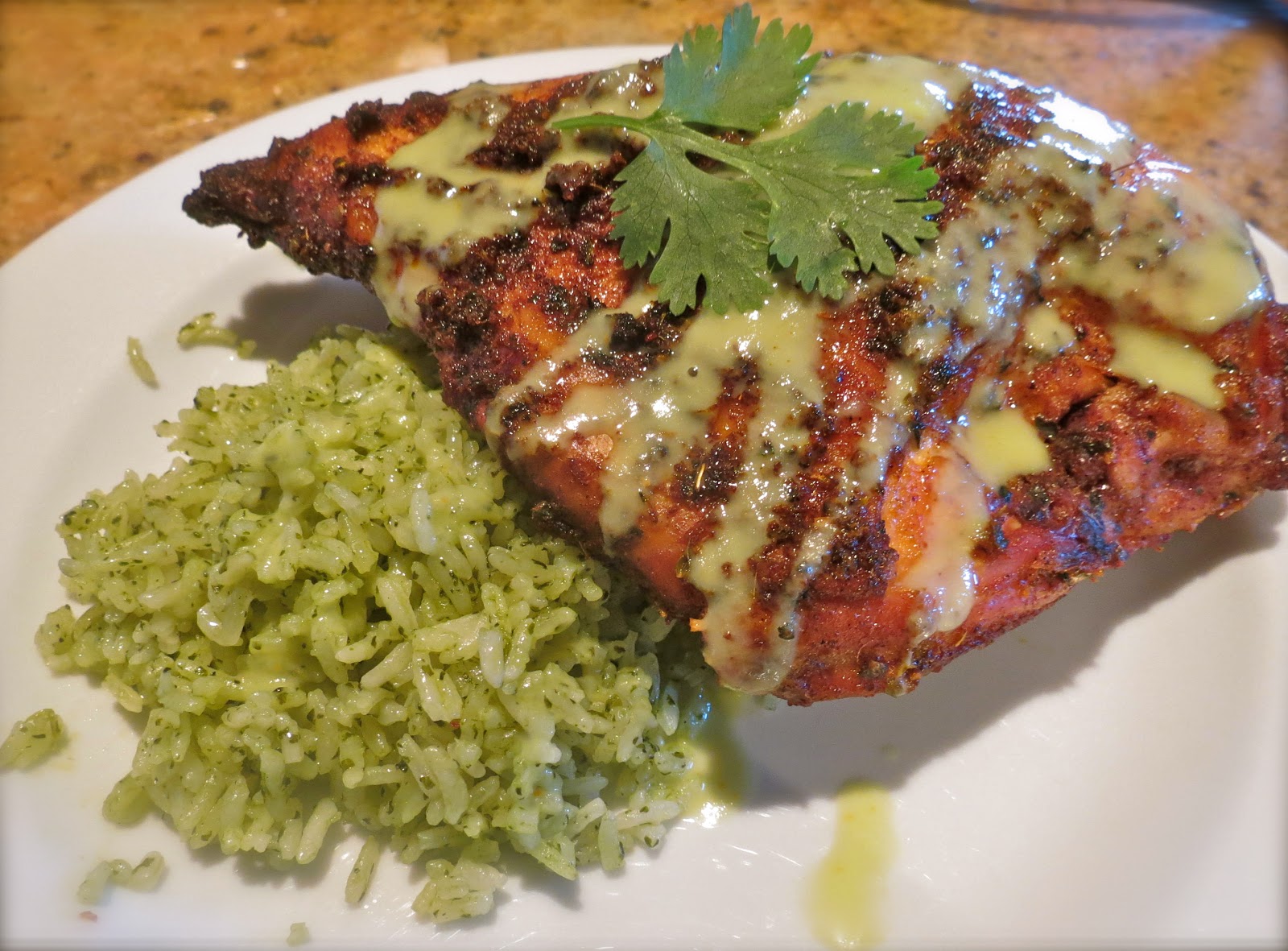 The Bee Cave Kitchen Achiote Grilled Chicken with Poblano Avocado