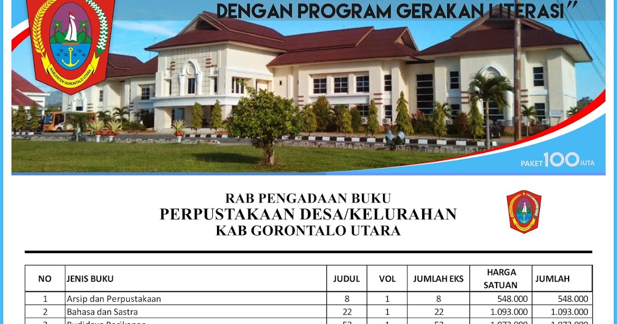 Contoh RAB Pengadaan Buku Desa Kabupaten Gorontalo Utara ...