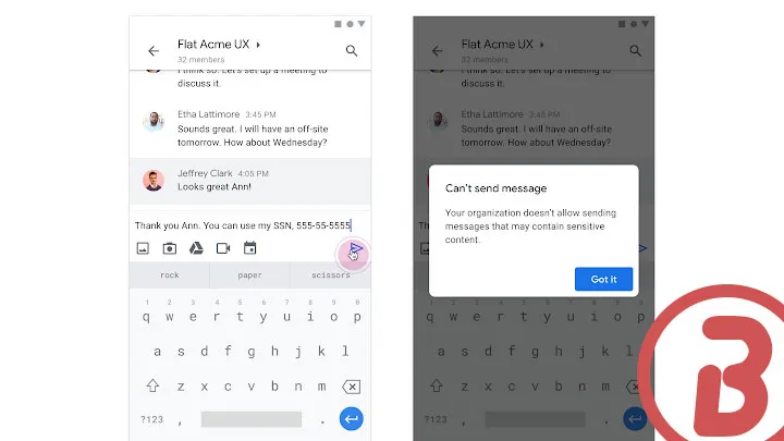 Evite filtración de datos en Google chat