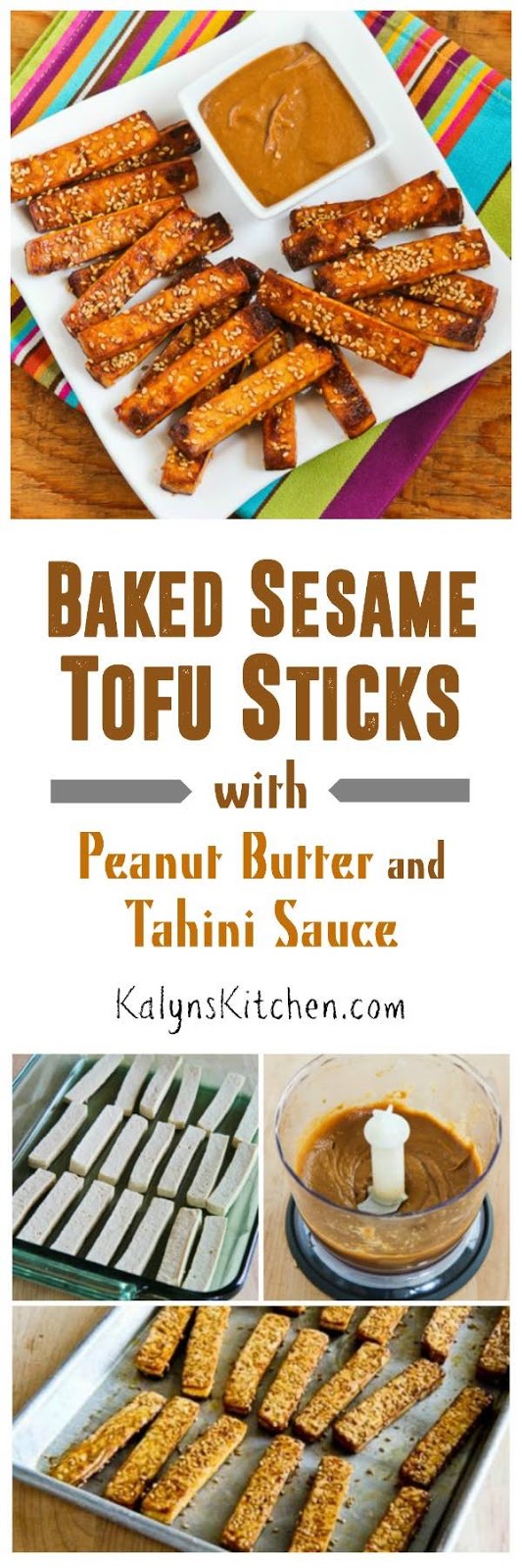 Baked Sesame Tofu Sticks with Peanut Butter and Tahini Sauce Kalyn's