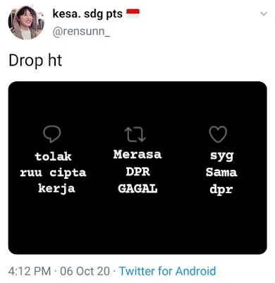 Arti 'Drop HT' dalam Bahasa Gaul di Twitter