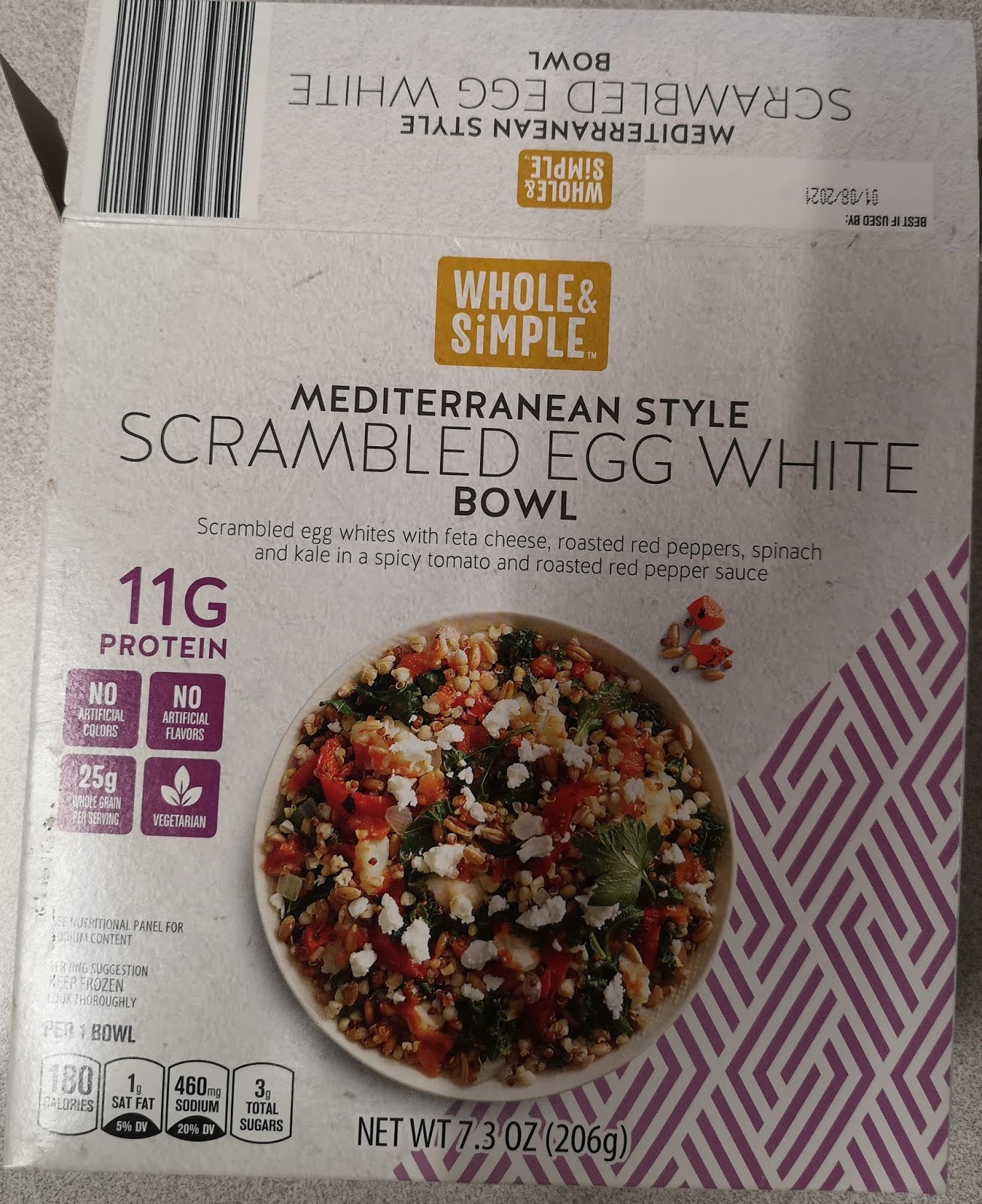 Whole & Simple Mediterranean Style Scrambled Egg White Bowl (Aldi)