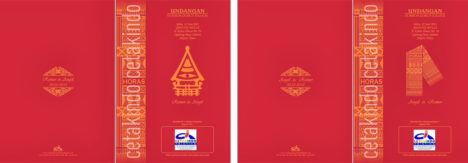 Kartu Undangan Pernikahan Adat Batak