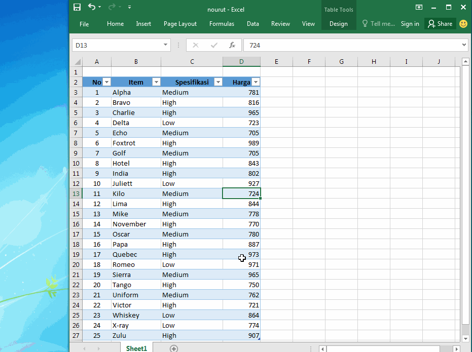 Cara Mengurutkan Nomor di Excel dengan Rumus Subtotal