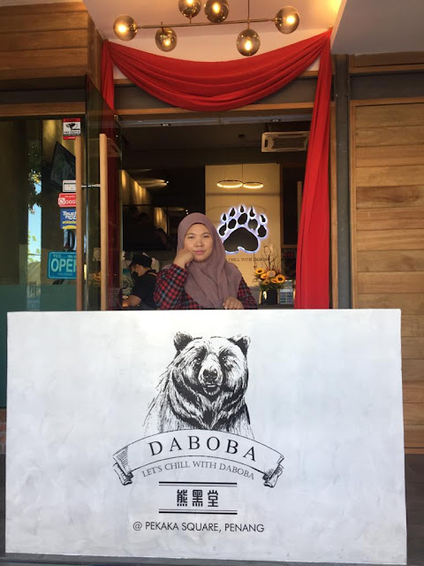 Lepak santai di Kafe terbaru  Daboba Lip Sin @ Pekaka Square Penang Air boba buble tea brown sugar