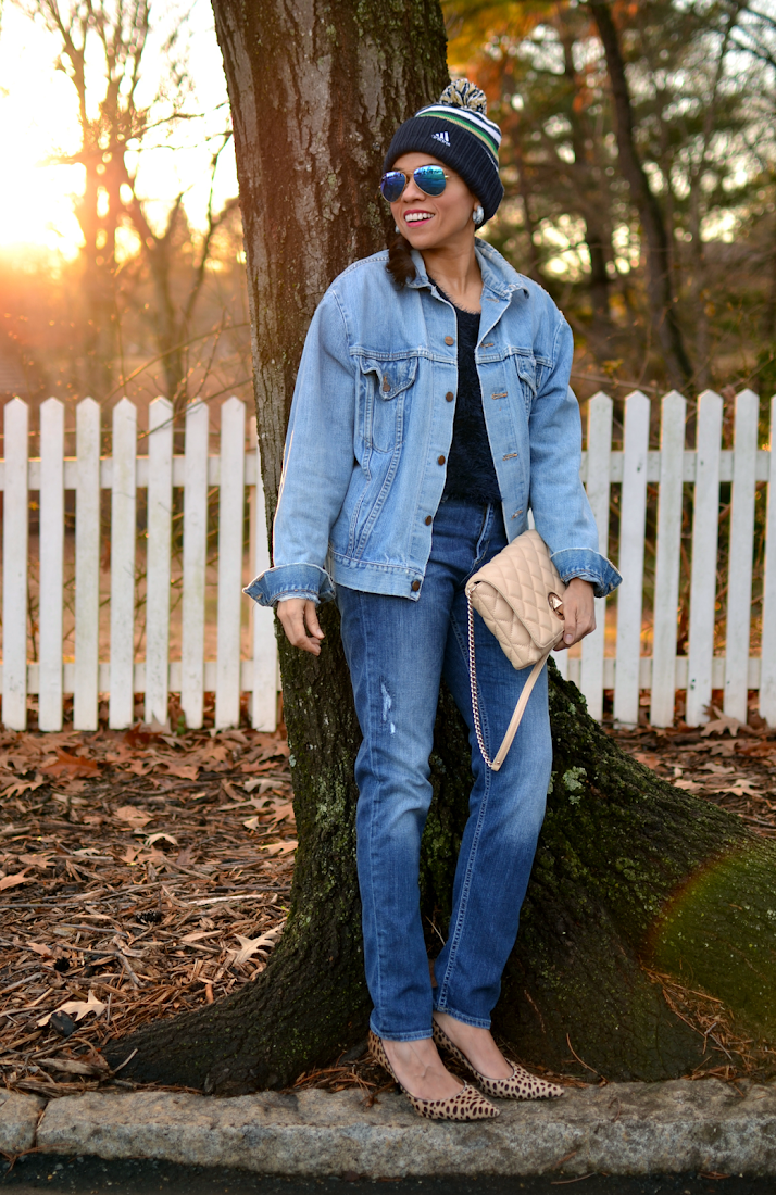 Denim with denim outfit 