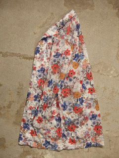 FWK by Engineered Garments "Lab Shirt in White Multi Floral Sheeting"