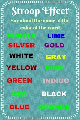 Stroop Effect: Can you read the Colors of the Words?