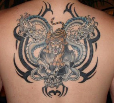 Tatuaje de Tigre y dragones