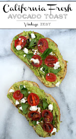 California Fresh Avocado Toast recipe on Diane's Vintage Zest!