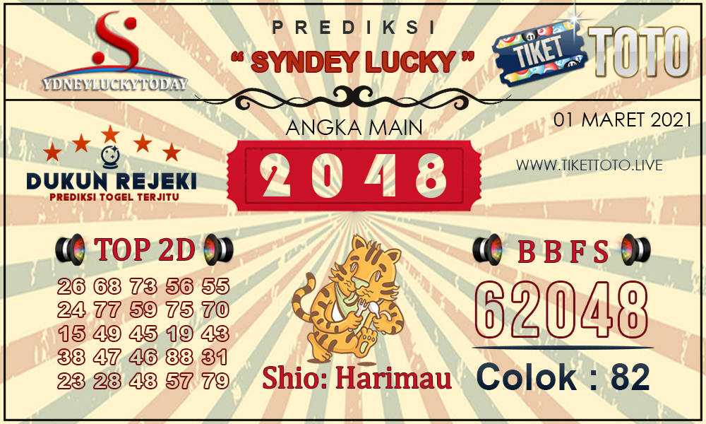 Prediksi Togel SYDNEY LUCKY TIKETTOTO 29 FEBRUARI 2021