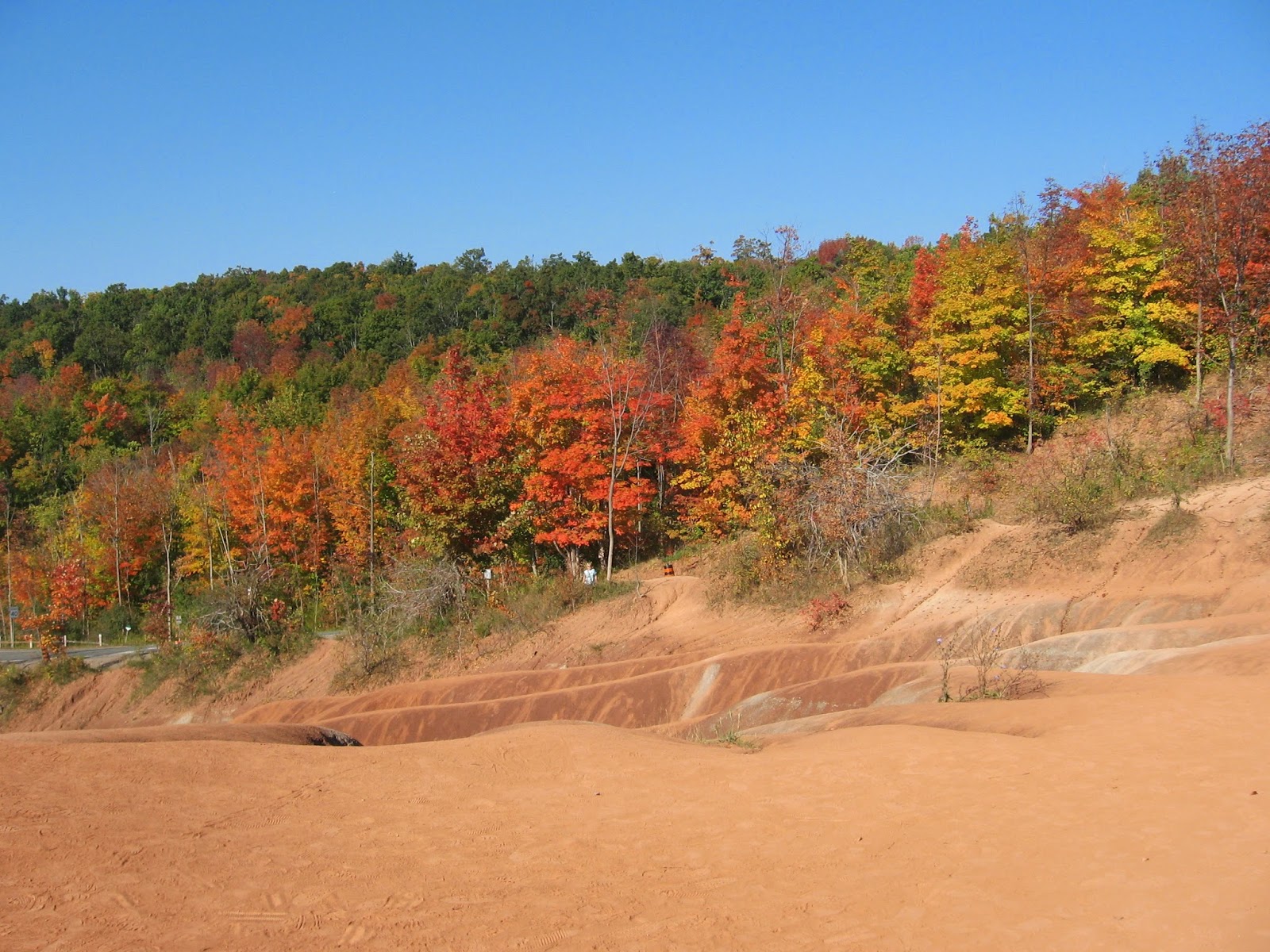 Fibre Art by Mary Katherine Hopkins: Red Rocks in Cheltenham Ontario