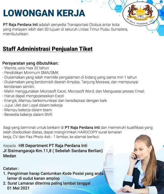 Lowongan Kerja Staff Admin Pt Raja Perdana Inti Medan April 2021 Lowongan Kerja Medan Terbaru Tahun 2021