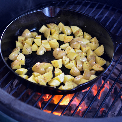 Potato, Beef, and Egg Breakfast Burrito on the Big Green Egg