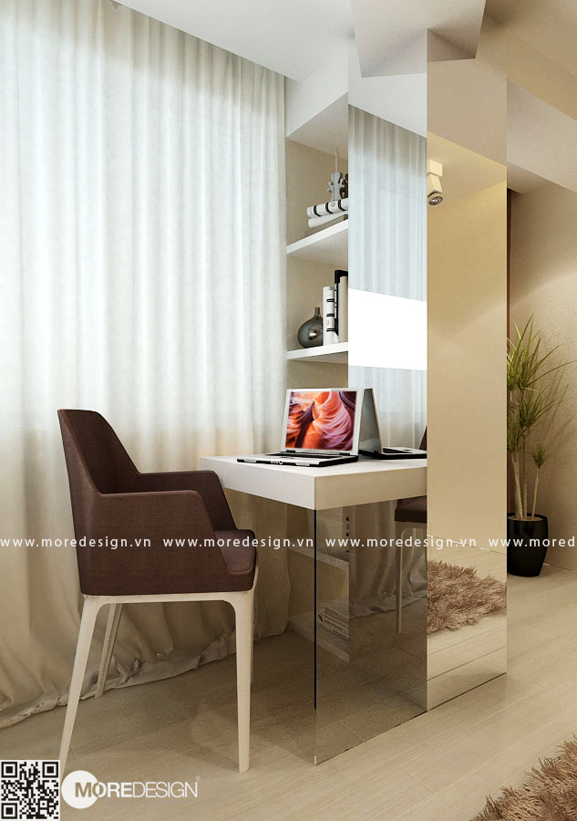 Góc làm việc nhỏ gọc nhưng tiện dụng trong phòng ngủ Góc làm việc nhỏ gọc nhưng tiện dụng trong phòng ngủ