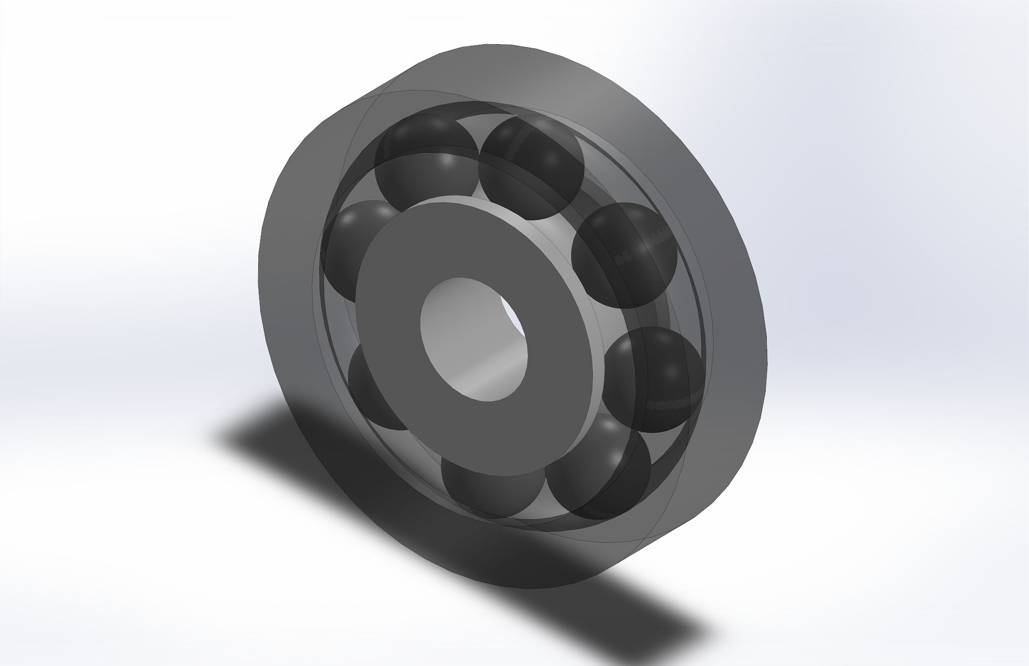 A Typical Ball Bearing Model designed in SOLIDWORKS