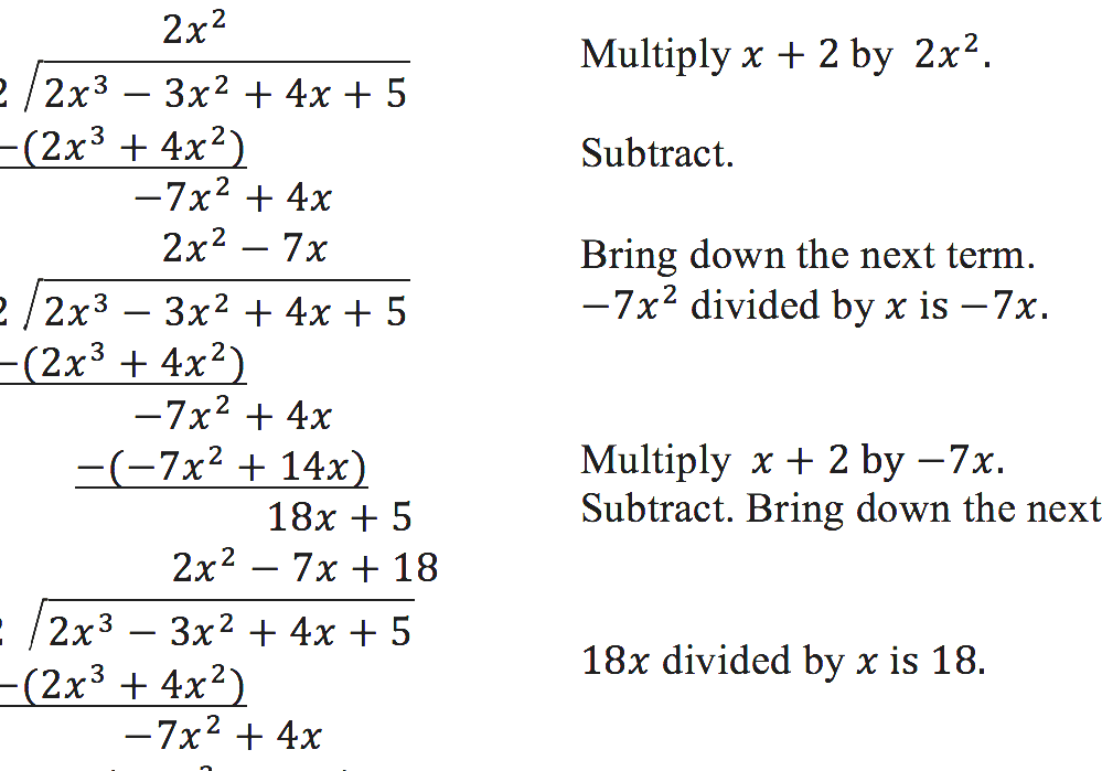 assignment 10 division with polynomials quizlet