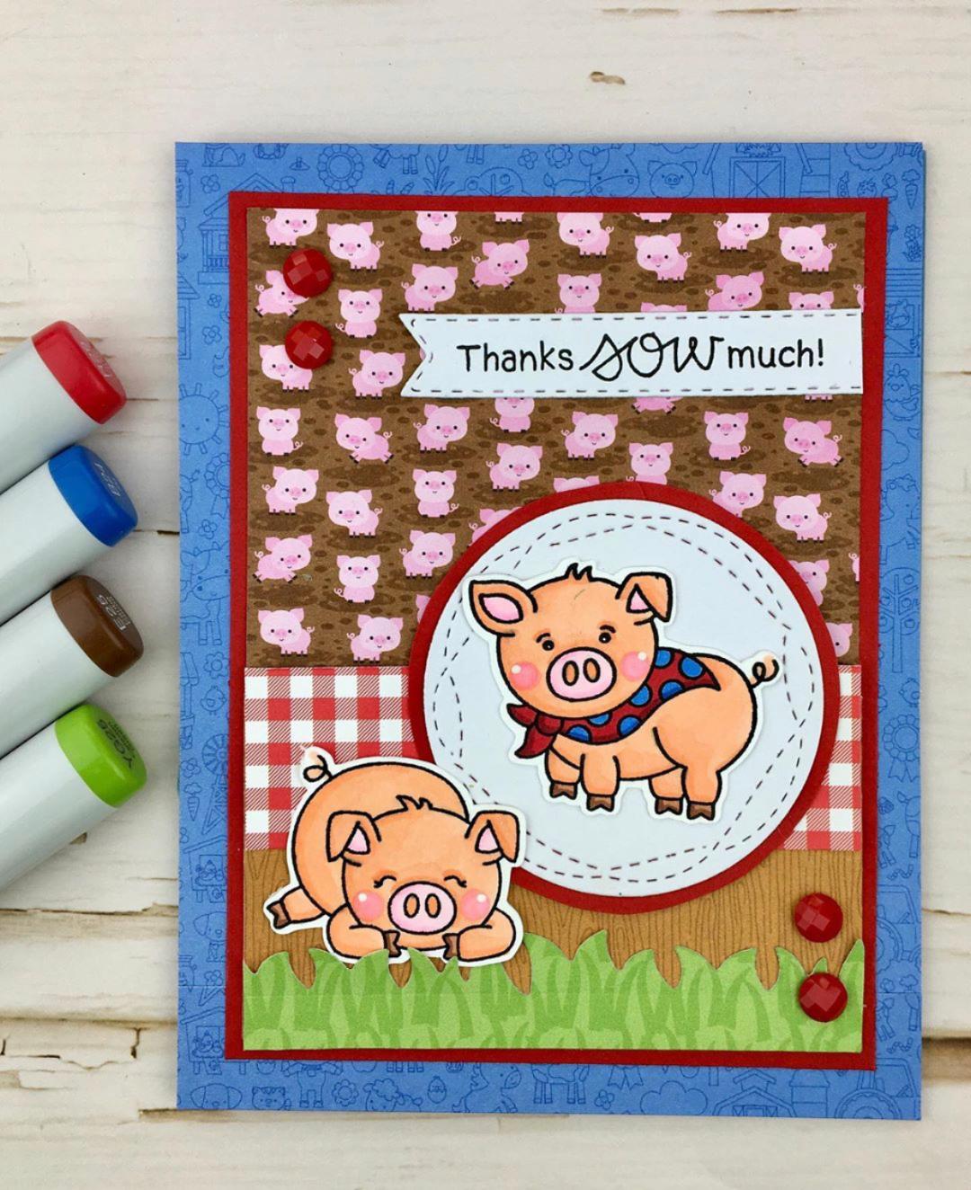 Fan Feature Week - Day 2 | Pig Card by Meghan Kennihan using Oink Stamp Set by Newton's Nook Designs #newtonsnook #handmade