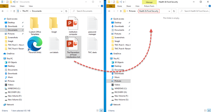 Bestanden en mappen verplaatsen in Windows 10